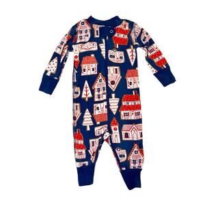 Hanna Andersson Gingerbread Village Holiday Sleeper 3-6m